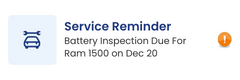 service reminder for battery inspection